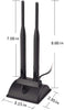 Dual WiFi Antenna with RP-SMA Male Connector, 2.4GHz 5GHz Dual Band Antenna Magnetic Base for PCI-E WiFi Network Card USB WiFi Adapter Wireless Router