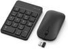 Rechargeable Wireless Number Pad and Mouse Combo, N026C 2.4GHz Portable Ultra Slim USB Numeric Keypad and Mouse for Laptop, PC (Black)