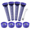 4 pack pre-filters and 4 pack hepa post-filter replacements compatible with dyson v7, v8