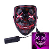 DC3V Battery Powered EL LED Cold Light Flash Grimace Fluorescent Mask with Controller for Halloween