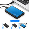 External Hard Drive Portable SSD Case – USB 3.0 for PC, Mac (Blue)-238GB