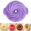 Stouge Silicone Bundt Cake Pan Nonstick Fulted Gelatin Baking Mold, 9 Inch (Purple）