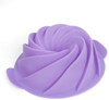 Stouge Silicone Bundt Cake Pan Nonstick Fulted Gelatin Baking Mold, 9 Inch (Purple）