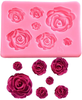 FantasyBear Rose Silicone Mold,Small Soap Clay Fimo Chocolate Sugarcraft Baking Tool DIY Cake Silicone Mold for Baby Shower Party Birthday Party Cake Decoration (Small Rose Mold)