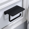 Wall Mounted Black Toilet Paper Holder Tissue Paper Holder Roll Holder With Phone Storage