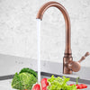 Red Copper Antique Kitchen Faucet Hot & Cold Water Mixer Tap