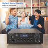 Wireless Bluetooth Home Stereo Amplifier, 300W Dual Channel Sound Audio Stereo Receiver with USB, SD, AUX, MIC with Echo, Radio, LCD