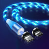 TOPK 5A LED Flow Glow Lighting Magnetic Type C Micro USB Data Cable For MI9 HUAWEI Mate30 5G Pro Pocophone F1 Note10+ 5G
