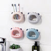 Honana Wall Mounted Toothbrush Holder Bathroom Kitchen Family Toothbrush Suction Cups Holder
