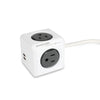 Allocacoc 16A 230V 4 Outlets Dual USB Charging Ports Creative Cube Shape Design Power Strip Power Socket Power Outlet with 1.5m Cable