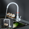 Stainless Steel Kitchen Sink Faucet 360° Rotate Single Handle Single Hole Lead Free Hot And Cold Mixer Taps With Hoses