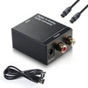 Toslink Digital-To-Analog Audio Converter, Fiber Cable Digital Optical Coax to Analog RCA L/R Audio Converter Adapter
