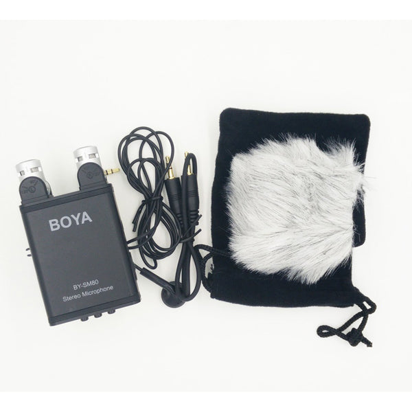 BOYA BY-SM80 Stereo Video Microphone With Wind Shield For Canon Nikon DSLR Camera Camcorder