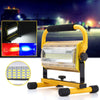 Portable 100W 100 LED Work Light Rechargeable Outdoor 3 Colors Spot Camping Flood Lamp