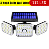 112LED/138LED/132COB Solar Motion Sensor Lights Security Wall Lamp Floodlight 3-Head