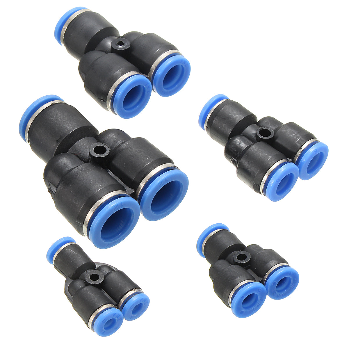 10pcs Y Union Connectors 1/4 Pneumatic Push Connector Fitting For Air Hose Tube