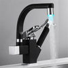 LED Kitchen Faucet Mixer Tap 360° Swivel Spout With Pull Out Bidet Spray Head