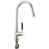 Kitchen  Pull Out Faucet Swivel Spout Spray Hot & Cold Water Mixer Tap with LED light