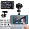 Dash Cam Front and Rear Dual Dashcam, Giugt 4 Inch Touch-Screen Car Dashboard Camera FHD 170° Wide Angle Backup DVR Recorder with Night Vision G-Sensor Parking Monitor Loop Recording Motion Detection
