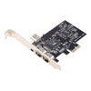 Pcie 3 Ports Firewire Cable Expansion Card PCI for Express 1394A VT6308P Chip+Ca