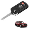 Replacement 4 Button Remote Control Car Key Shell Fob Shell Flip Folding Key Case with Uncut Blade Key Head Repair Kit