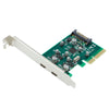 Ult Unite 10Gbps PCI-E Express 4X to Type-C Extension Card Adapter with SATA Power for Desktop PC