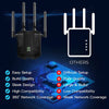 Wifi Range Extender, 1200Mbps Signal Booster Repeater Cover up to 8000 Sq.Ft, 2.4 & 5Ghz Dual Band Wifi Extender, 4 Antennas 360° Full Coverage Wireless Internet Amplifier for Smart Home Devices