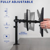 Black Dual Monitor Desk Mount Adjustable Stand, Fits Screens up to 30"