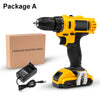 21V 520N.M Electric Drill Cordless Rechargeable Screwdriver Hammer Drill Set W/ Battery