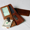 Slim Genuine Leather Money Clip Vintage Billfold Wallet for Men