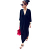 Maxi Plunge Neck Batwing Sleeve Casual Dress