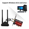 Fv-Axe3000Pro Wi-Fi 6E Intel AX210 Dual Band Pcie Wireless Wifi Network Adapter 2.4G/5G/6Ghz 2400Mbps 802.11Ax Wifi Card for Bluetooth5.2 PCI Express X1 X4 X8 X16 Wifi Adapter for Desktop