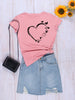 Heart & Butterfly Print Round Neck Tee