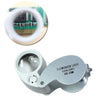 40 x 25MM Folding Magnifier Metal Illuminated Magnifying Glass With LED Light