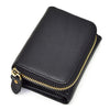 Men Women Trifold Genuine Leather Coin Bag 5 Slots Photo Slot Wallet