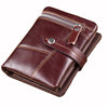 Men Genuine Leather Vintage Short Wallet Trifold Purse Coin Holder Wallet