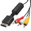 Audio Video AV Cable Wire to 3 RCA TV Lead For Sony Play Station PS2 PS3