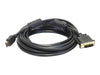 HDMI to DVI Adapter Cable - 15 Feet - Black | Standard, Ferrite Cores, 28AWG, Compatible with AVCHD / Playstation 3 and More