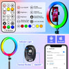 RGB Selfie Ring Light with Tripod Stand & Mini Tripod, Upgraded 26 Colors 12" LED Ring Light 60" Tripod 2 Phone Holders with Remote Shutter & Wireless Remote for Youtube Videos, Photography