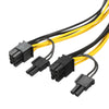 63cm 18AWG 8Pin Male to Dual 8Pin(6+2) Male Video Graphics Card PCI-E Power Cable