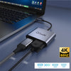 QGeeM QG-UH02-1 Type-C to HDMI VGA Adapter 4K HD Converter For Laptop MacBook (Grey)