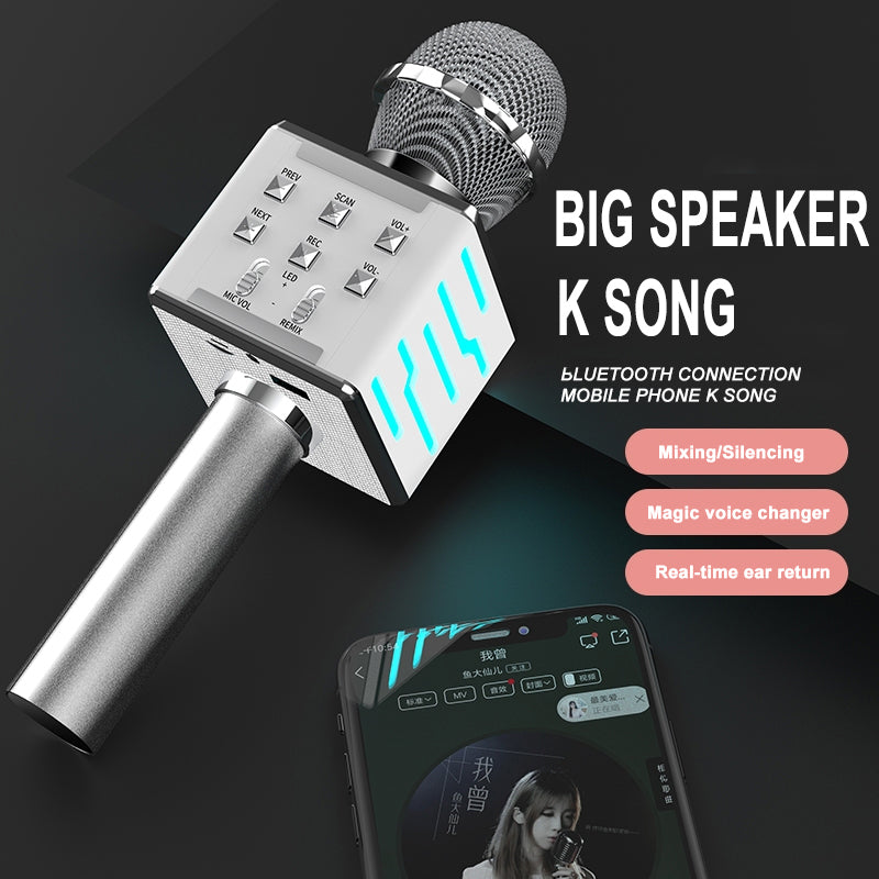 Bakeey DS868 Wireless bluetooth microphone Speaker HIFI DSP Noise Reduction TF Card KTV Mic 1200mAh Handheld Singing Player