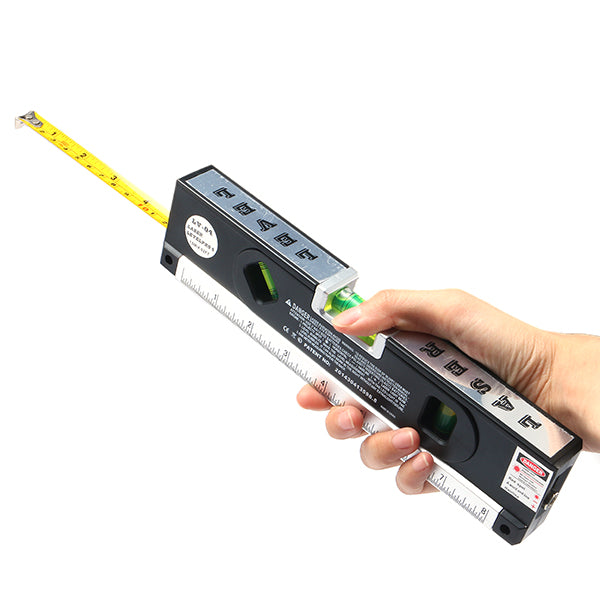 Loskii DX-012 Multipurpose Laser Level Horizontal Vertical Measure Tape Aligner Ruler With 3 Bubbles