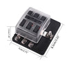 Car Truck Marine Power Distribution Blade Fuse Holder Box Block Panel with LED Indicator Bolt Terminals for RV 6/8 Way
