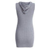 Casual Hooded Drawstring Sleeveless Pocket Design Women Hooded Dress