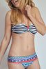 Sexy Halter Neck Striped Ethnic Print Women's Bikini Set