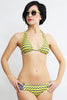 Sexy Halter Lace-Up Wave Print Women's Bikini Set