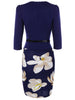Floral Knee Length Pencil Fitted Work Dress