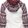 Chic Long Sleeve Geometrical Hooded Color Block Hoodie for Women