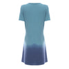 Casual Round Collar Short Sleeve Gradient Color Women Dress